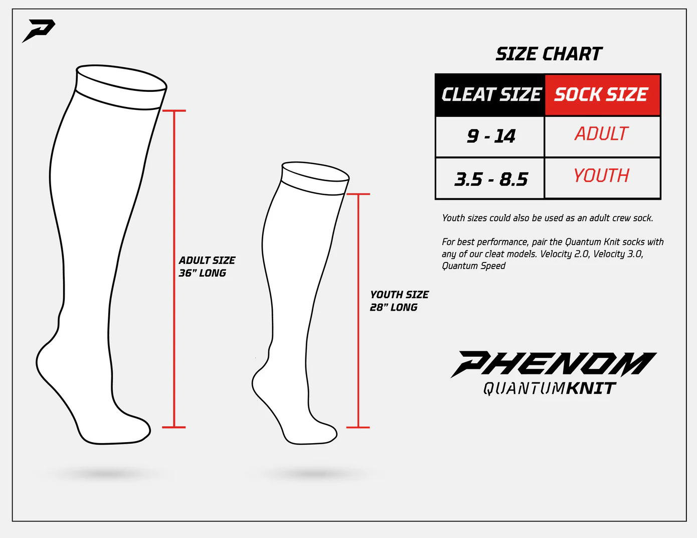 Phenom Elite 'Quantum Knit' Extra Long Padded Scrunch Socks - Team Colors