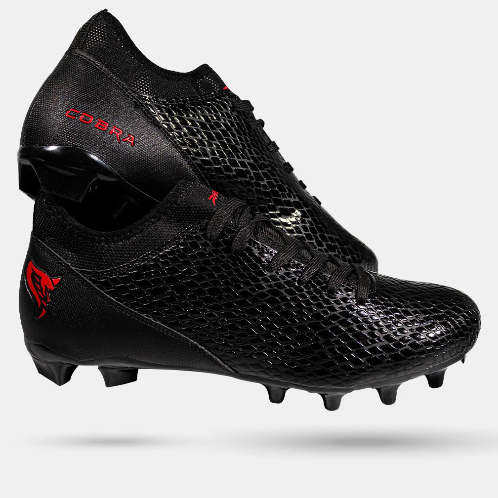 Velocity 3.0: Youth Football Cleats - Black Cobra Skin