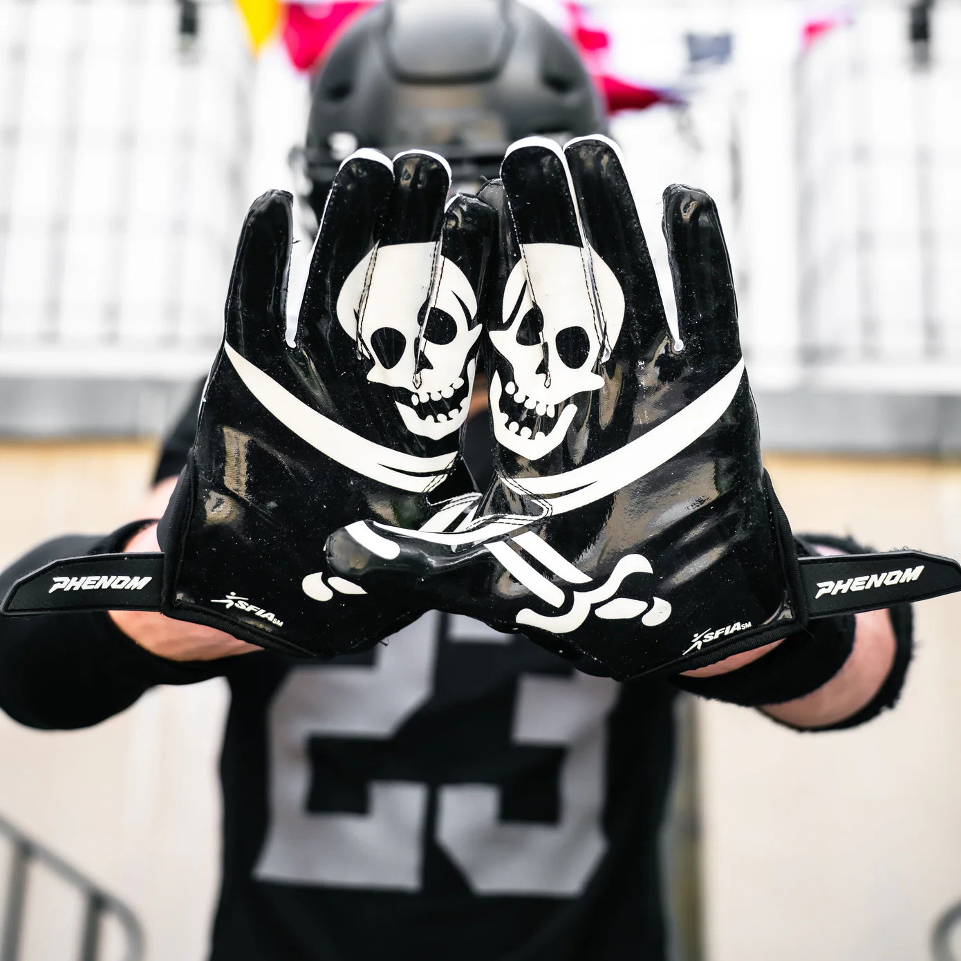 Jolly Roger Football Gloves - VPS5 by Phenom Elite