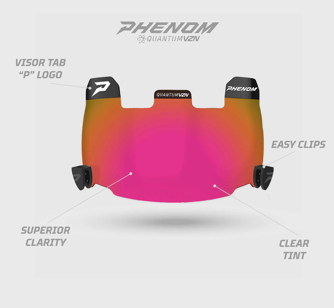 Cyber Red Football Visor - QVZN 1.0 by Phenom Elite