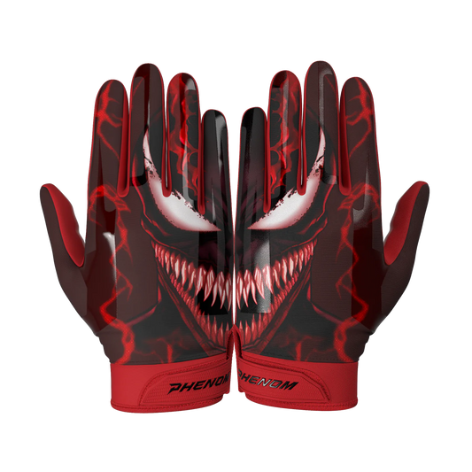 Red Villain Football Gloves - VPS1 by Phenom Elite