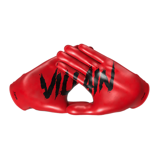 Red Villain Football Gloves - VPS1 by Phenom Elite