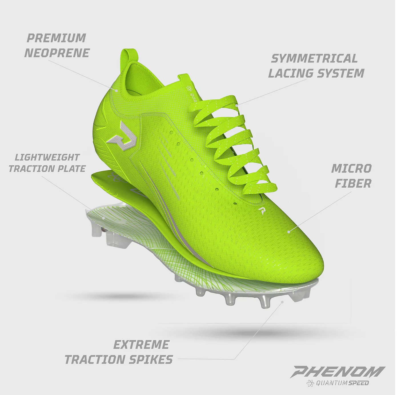 Quantum Speed: Football Cleats - Slime - Team Colors