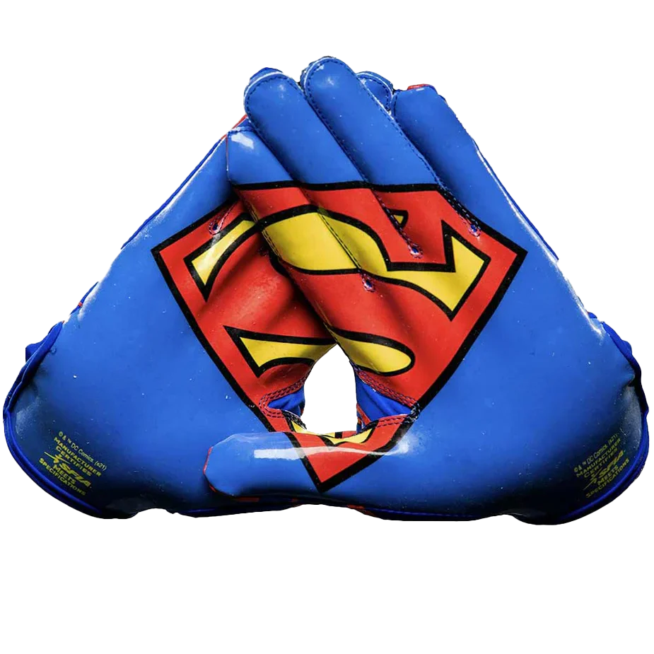 Superman Football Gloves - VPS1 by Phenom Elite