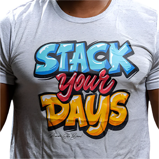 Stack Your Days Graffiti Graphic Tee